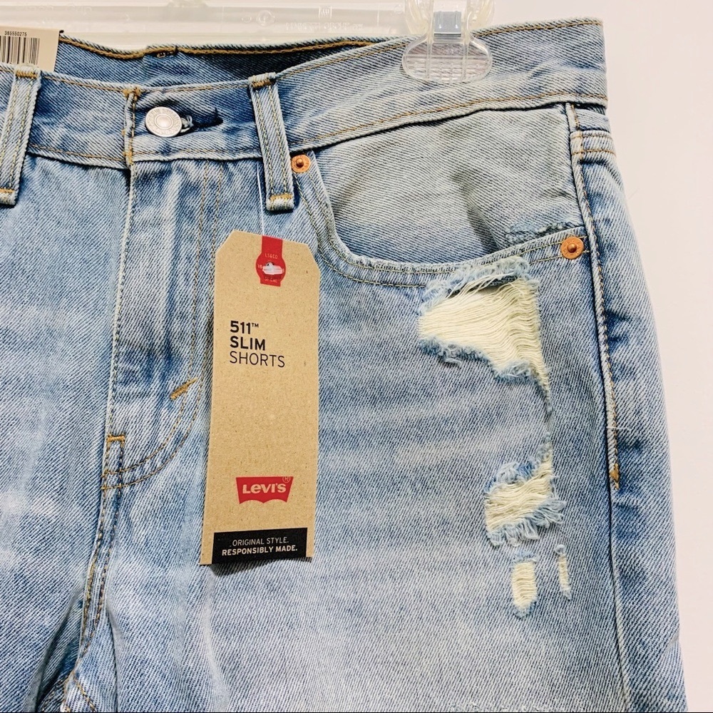 🆕 Levi's 511 Slim Cut Off 10 in. Jean Shorts - Picture 8 of 14